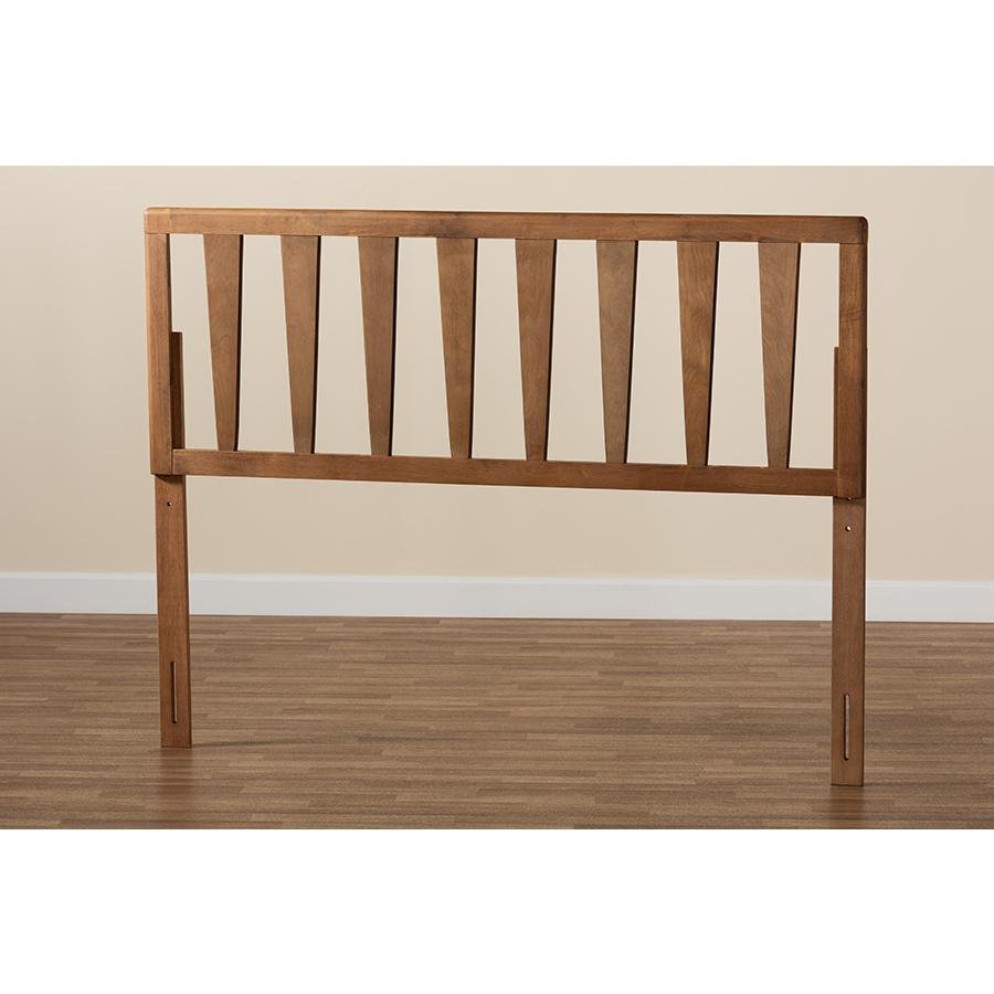 Duncan Modern and Contemporary Ash Walnut Finished Wood Queen Size Headboard - Ethereal Company