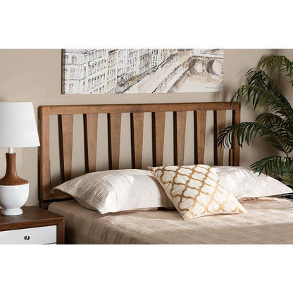 Duncan Modern and Contemporary Ash Walnut Finished Wood Queen Size Headboard - Ethereal Company