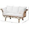 Edana Modern Bohemian Natural Rattan Sofa With Cushion - Handcrafted by Skilled Artisans - Ethereal Company