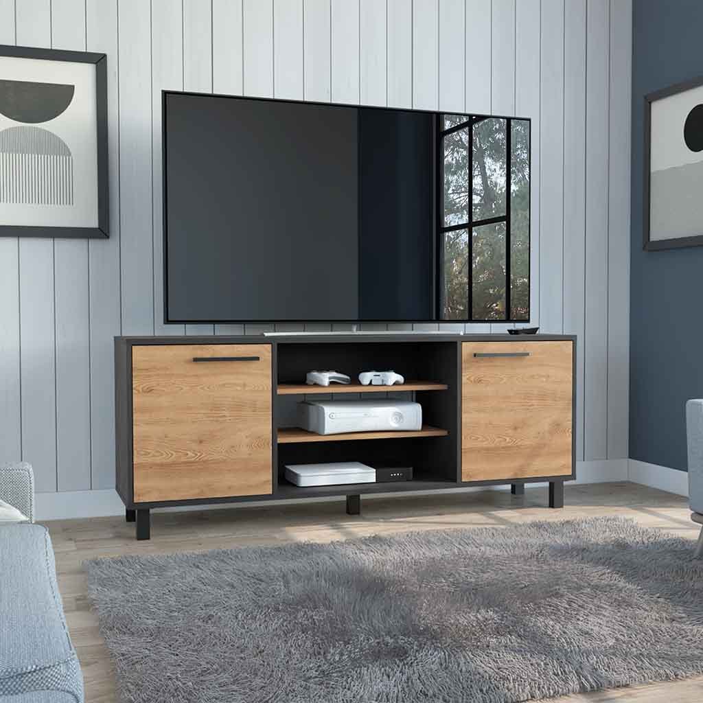 Egeo Tv Stand for TV´s up 60&quot;, Two Cabinets, Three Shelves, Five Legs, Four Shelves - Ethereal Company