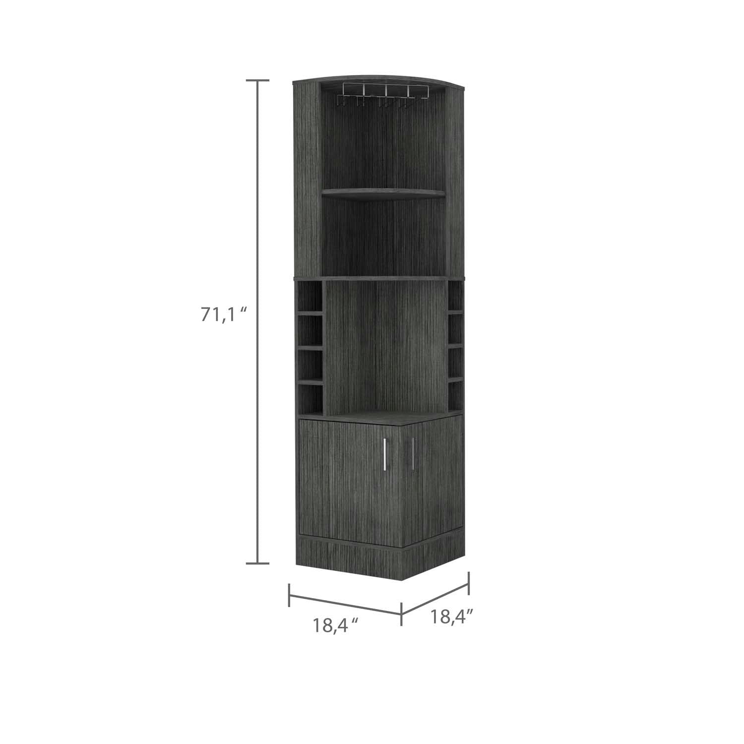 Egina Corner Bar Cabinet, Two External Shelves - Ethereal Company