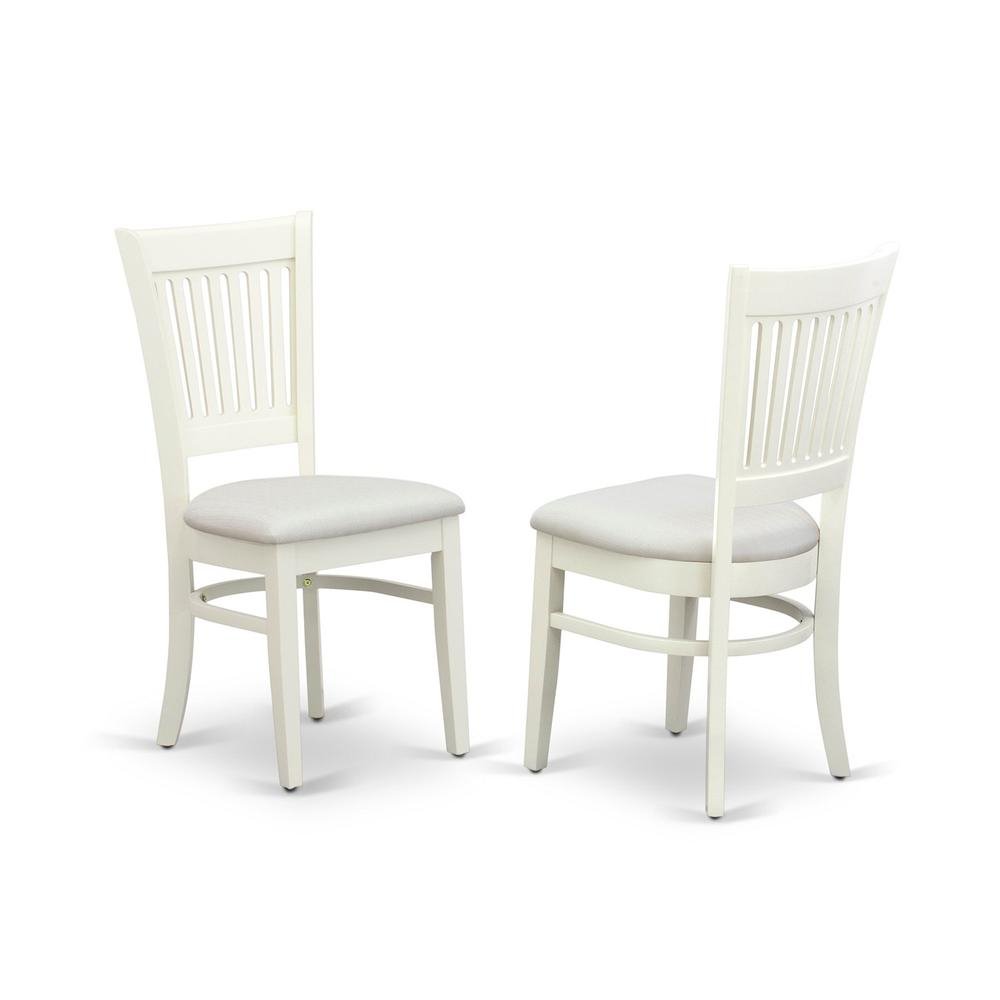 Evelyn Dining Table/ 4 Dining Chairs - White/White Padded - Ethereal Company