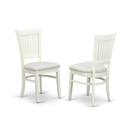 Evelyn Dining Table/ 4 Dining Chairs - White/White Padded - Ethereal Company