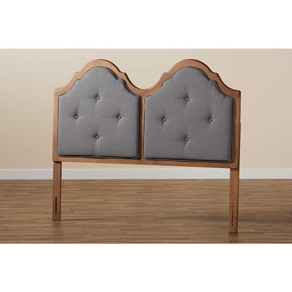 Falk Queen Size Arched Headboard - Grey/Walnut Brown - Ethereal Company