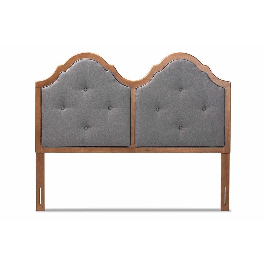 Falk Queen Size Arched Headboard - Grey/Walnut Brown - Ethereal Company