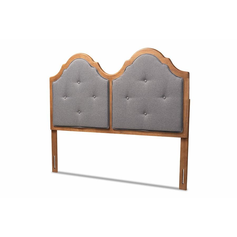 Falk Queen Size Arched Headboard - Grey/Walnut Brown - Ethereal Company