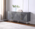 Fenella 65" Modern Wood Sideboard with Gold Accent in Gray - Ethereal Company