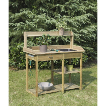 Fir Wood Deluxe Potting Bench - Ethereal Company