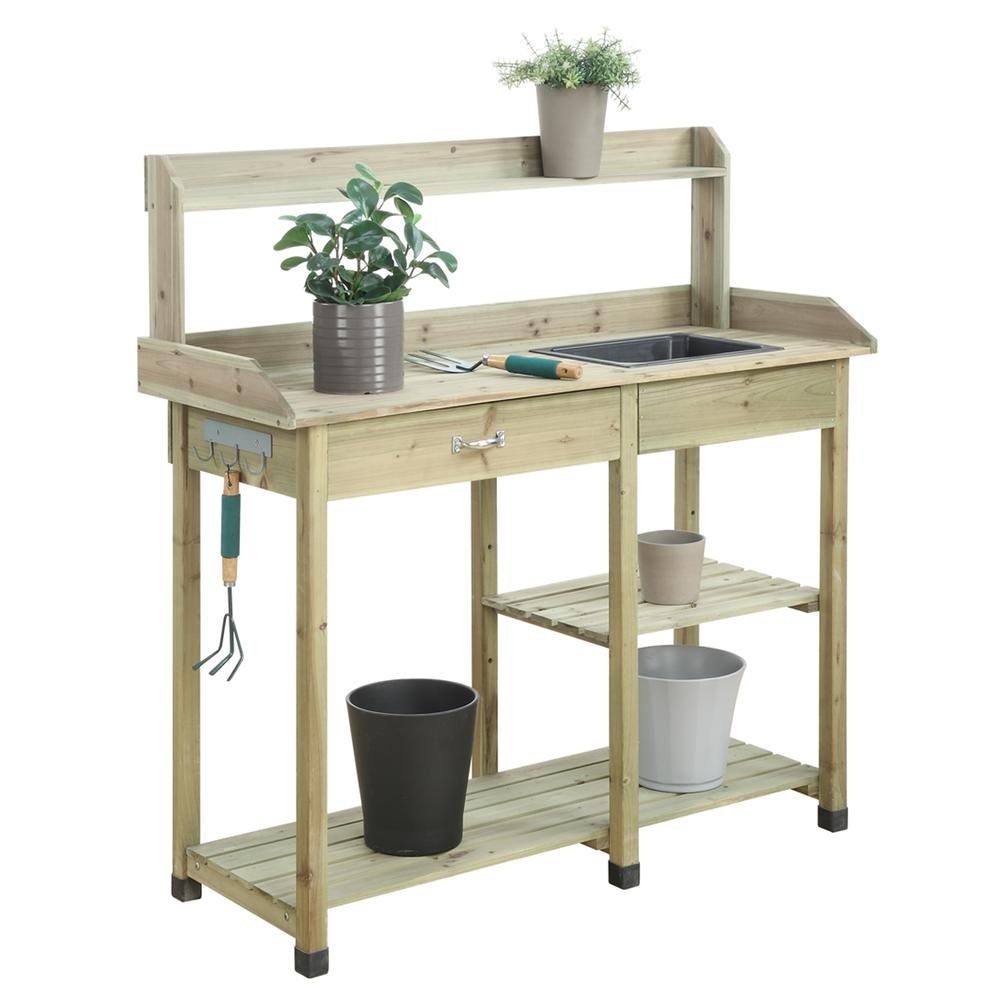 Fir Wood Deluxe Potting Bench - Ethereal Company