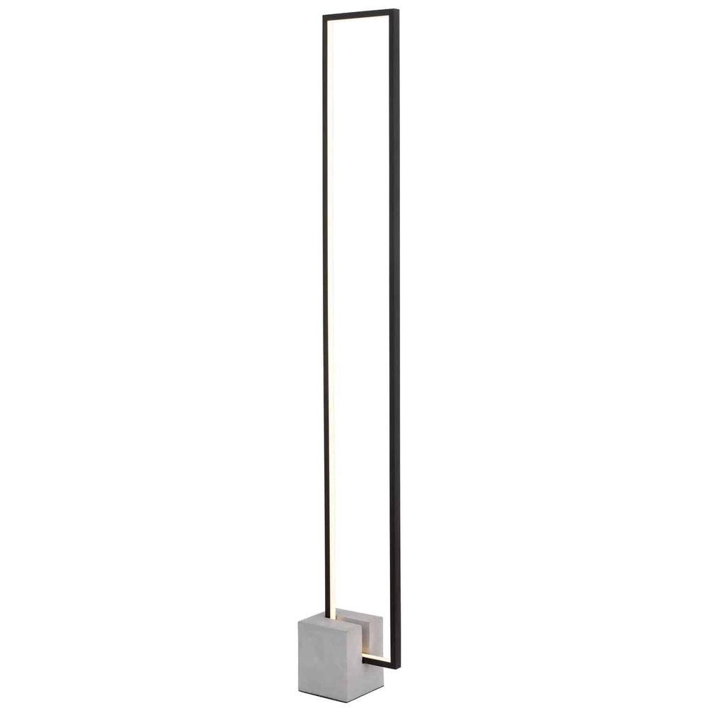 Florence Floor Lamp Black Finish with Concrete Base - Ethereal Company