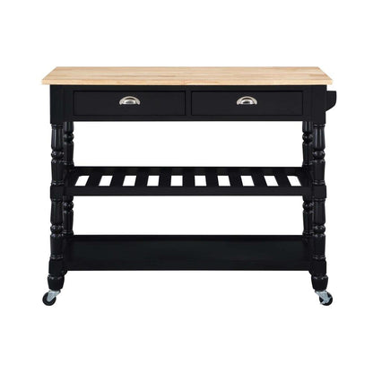 French Country Kitchen Cart-Black - Ethereal Company