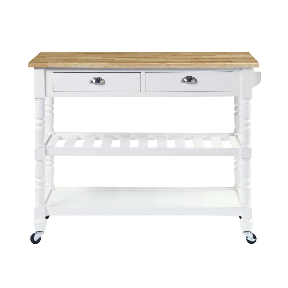 French Country Kitchen Cart-White - Ethereal Company