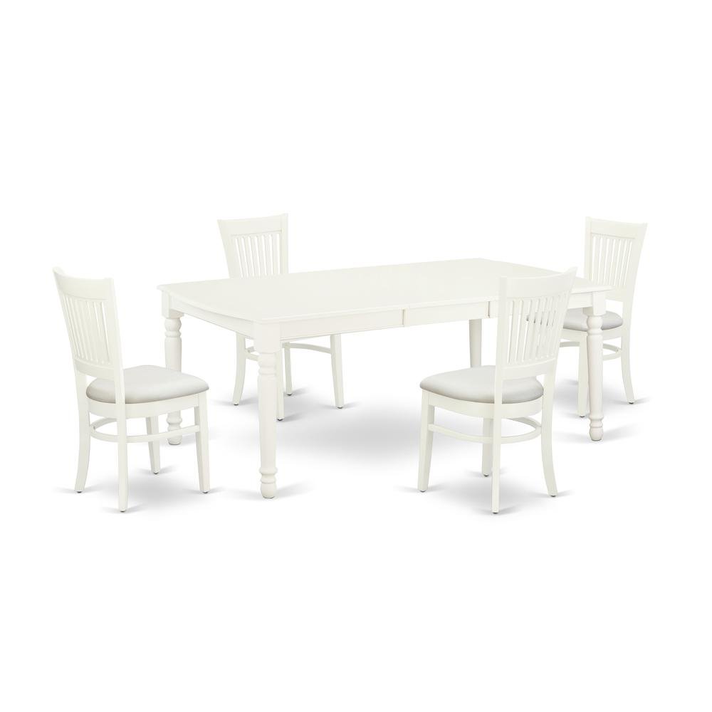 Fresca Dining Table/ 4 Dining Chairs - Linen White - Ethereal Company