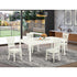 Fresca Dining Table/ 4 Dining Chairs/ White / White Wood - Ethereal Company