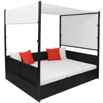 Garden Bed with Canopy Black 74.8&quot;x51.2&quot; Poly Rattan - Ethereal Company