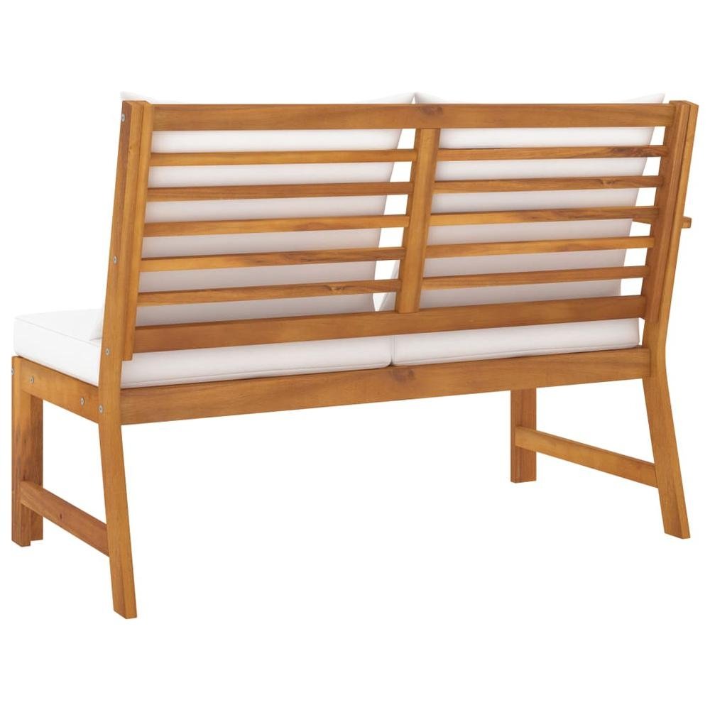 Garden Bench 45.1&quot; with Cream Cushion Solid Acacia Wood 1836 - Ethereal Company