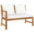 Garden Bench 45.1" with Cream Cushion Solid Acacia Wood 1836 - Ethereal Company
