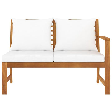 Garden Bench 45.1&quot; with Cream Cushion Solid Acacia Wood 1838 - Ethereal Company