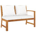Garden Bench 45.1" with Cream Cushion Solid Acacia Wood 1838 - Ethereal Company