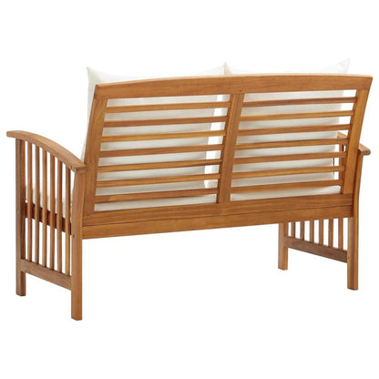 Garden Bench with Cushions 46.9&quot; Solid Acacia Wood - Ethereal Company
