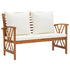 Garden Bench with Cushions 46.9" Solid Acacia Wood - Ethereal Company