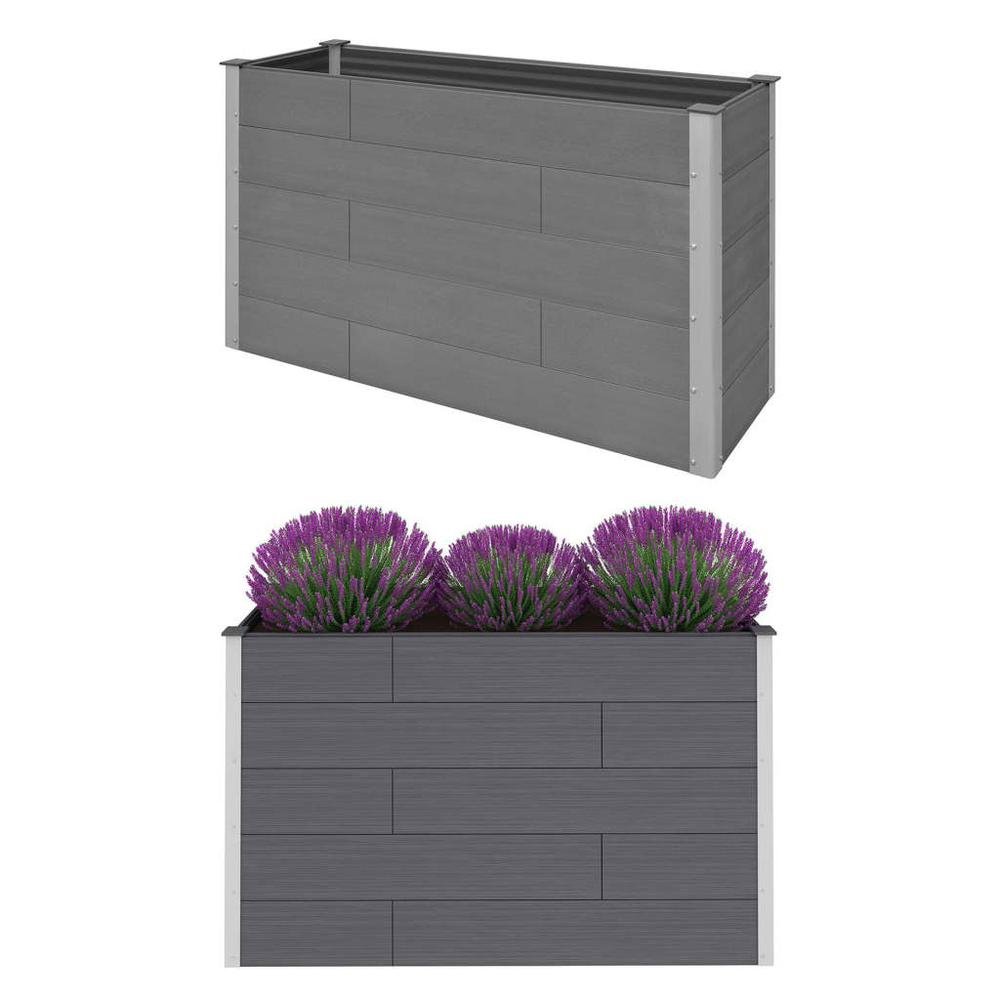 Garden Raised Bed WPC 59.1&quot;x19.7&quot;x35.8&quot; Gray - Ethereal Company