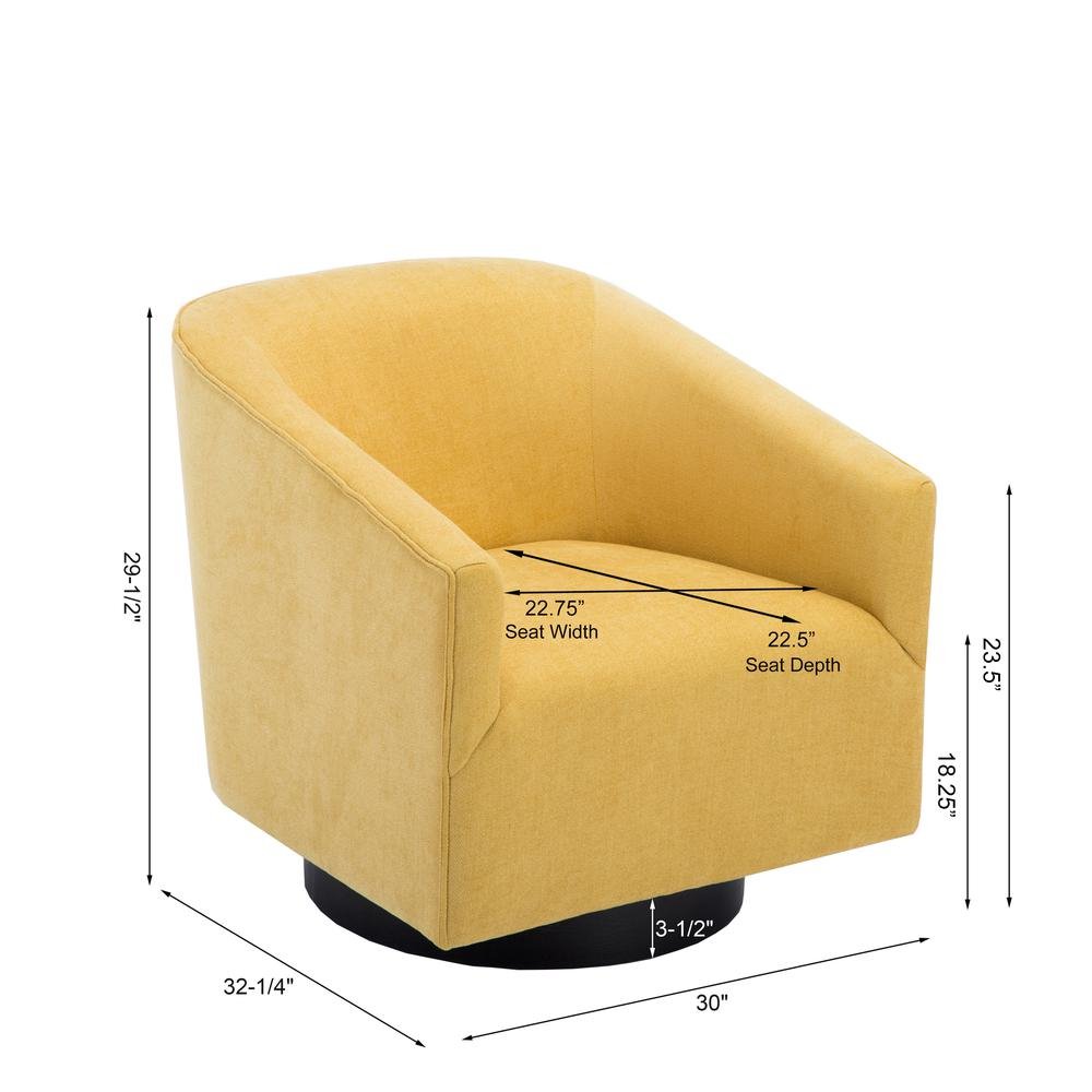 Geneva Goldenrod Wood Base Swivel Chair - Ethereal Company