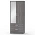 Grace Armoire Wardrobe with Mirror & Drawers in Gray - Ethereal Company