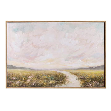 Hand Embellished Framed Canvas Abstract Lanscape Wall Art - Ethereal Company
