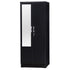 Harmony Two Door Armoire Wardrobe with Mirror in Black - Ethereal Company