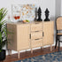 Harrison Natural Brown Finished Wood and Natural Rattan 3-Drawer Sideboard - Ethereal Company