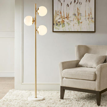 Holloway Floor Lamp- Gold/Marble - Ethereal Company