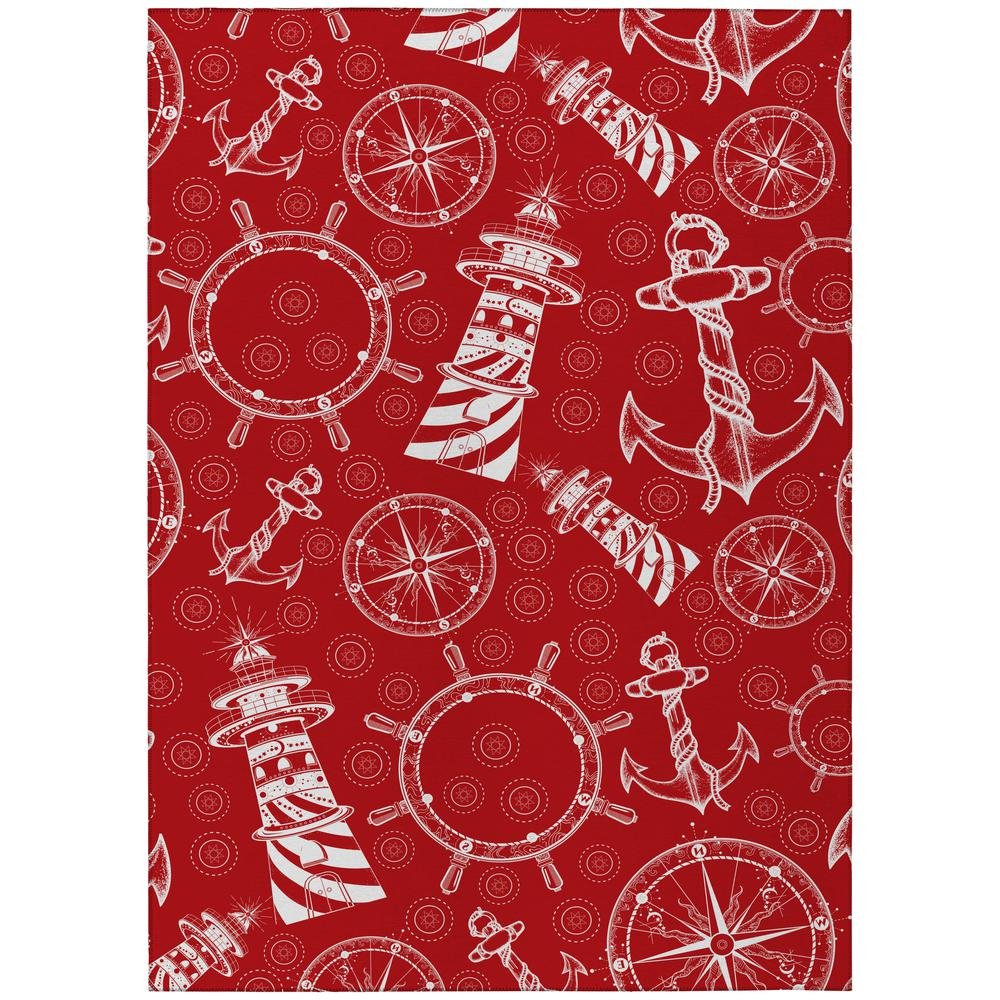 Indoor/Outdoor Harbor HA9 Red Washable 3&