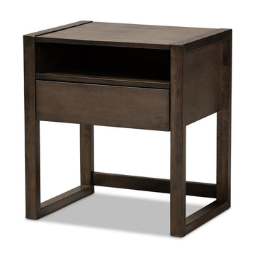 Inicio Nightstand - Charcoal Brown Wood - Ethereal Company