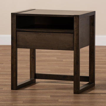 Inicio Nightstand - Charcoal Brown Wood - Ethereal Company