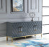 Junior 64" Transitional Wood Sideboard in Gray/Gold Plated - Ethereal Company