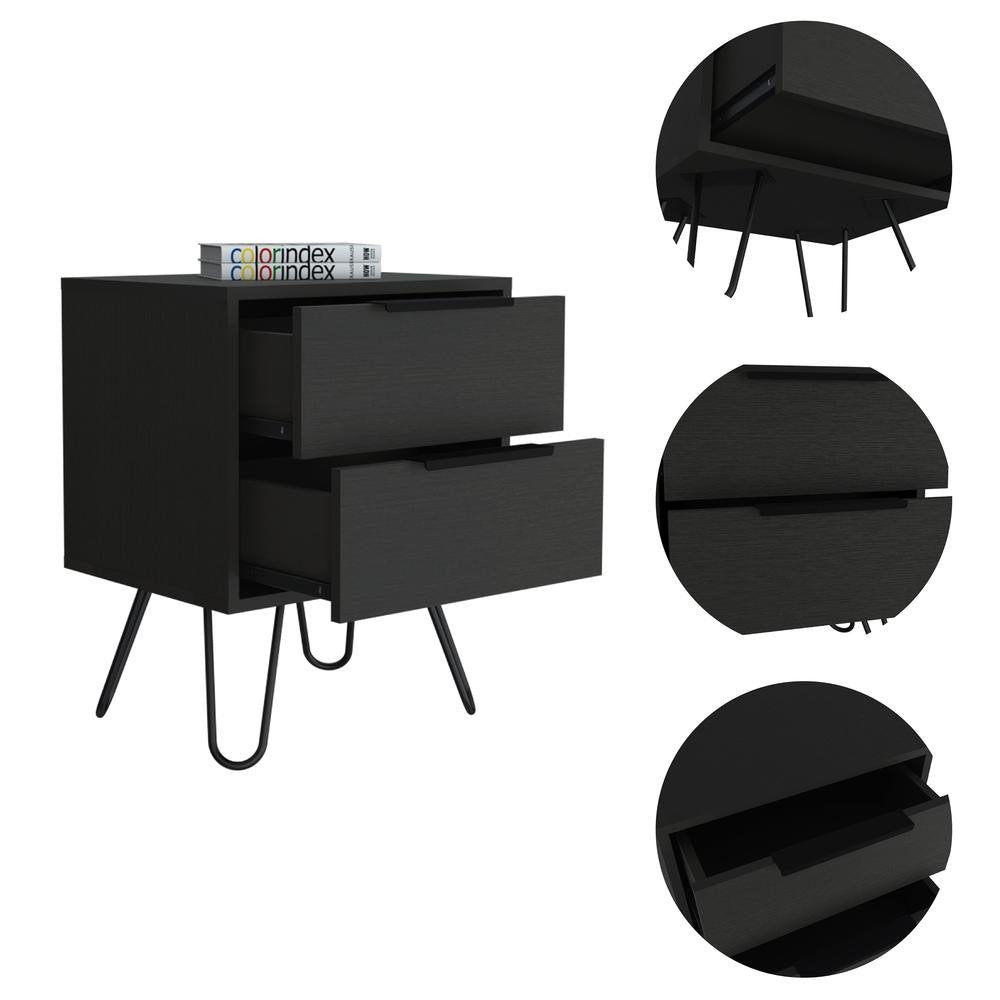 Kentia Night Stand -Black - Ethereal Company