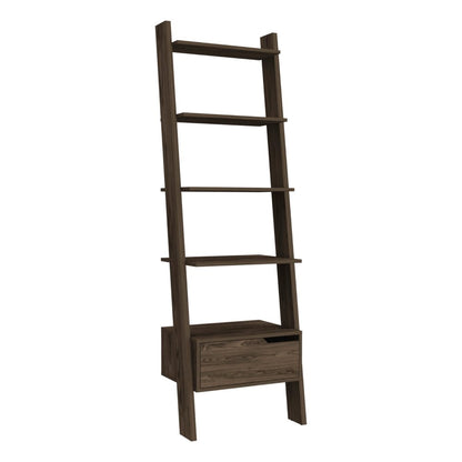 Kobe Ladder Bookcase, One Drawer, Five Open Shelves - Ethereal Company