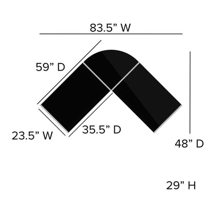 L-Shaped Computer Corner Desk 83.5&quot; - Black - Ethereal Company