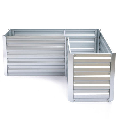 L-Shaped Galvanized Steel Raised Garden Bed - Ethereal Company