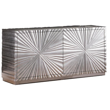 Lacy Metallic Silver Sheen Sideboard - Ethereal Company