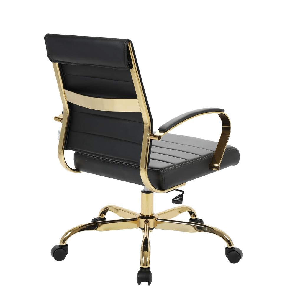 LeisureMod Benmar Home Leather Office Chair With Gold Frame - Ethereal Company