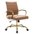 LeisureMod Benmar Home Leather Office Chair With Gold Frame BOG19BRL - Ethereal Company