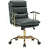 LeisureMod Regina Modern Padded Leather Adjustable Executive Office Chair with Tilt & 360 Degree Swivel in Pine Green - Ethereal Company