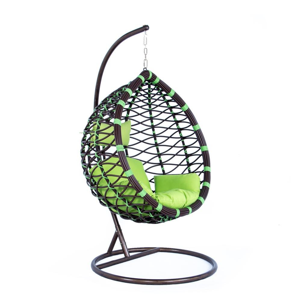 LeisureMod Wicker Hanging Egg Swing Chair Indoor Outdoor Use ESC42G - Ethereal Company