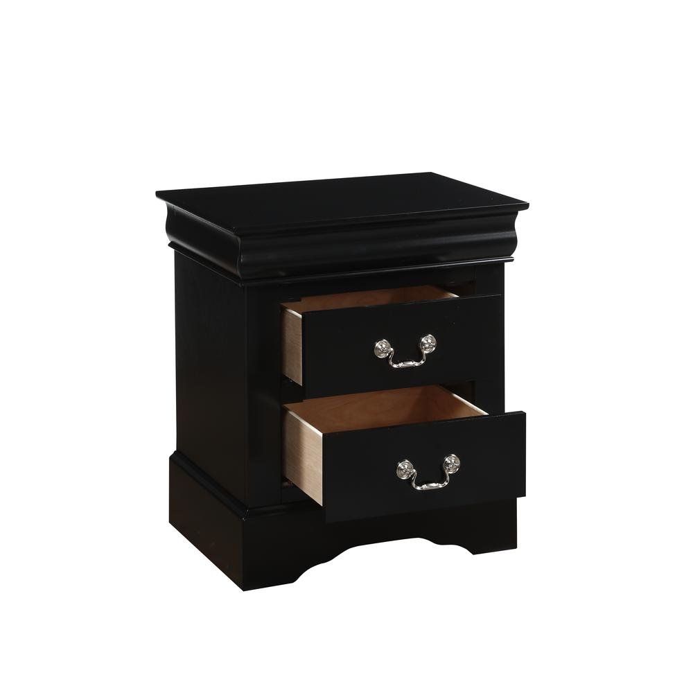 Louis Philippe III Nightstand, Black - Ethereal Company