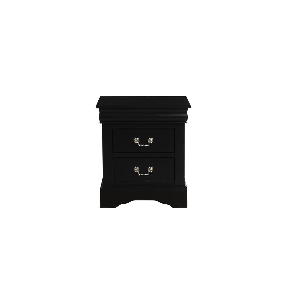 Louis Philippe III Nightstand, Black - Ethereal Company