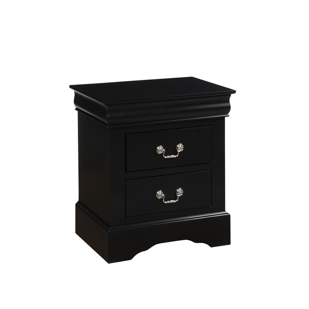 Louis Philippe III Nightstand, Black - Ethereal Company