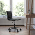 Low Back Designer Armless Black Ribbed Swivel Task Office Chair with Black Frame and Base - Ethereal Company