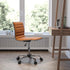 Low Back Designer Armless Brown Ribbed Swivel Task Office Chair - Ethereal Company